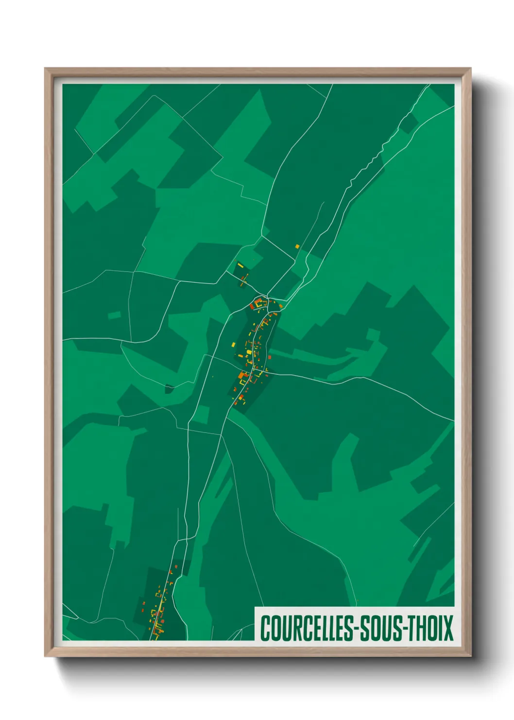 Une affiche de carte sur Courcelles-sous-Thoix
