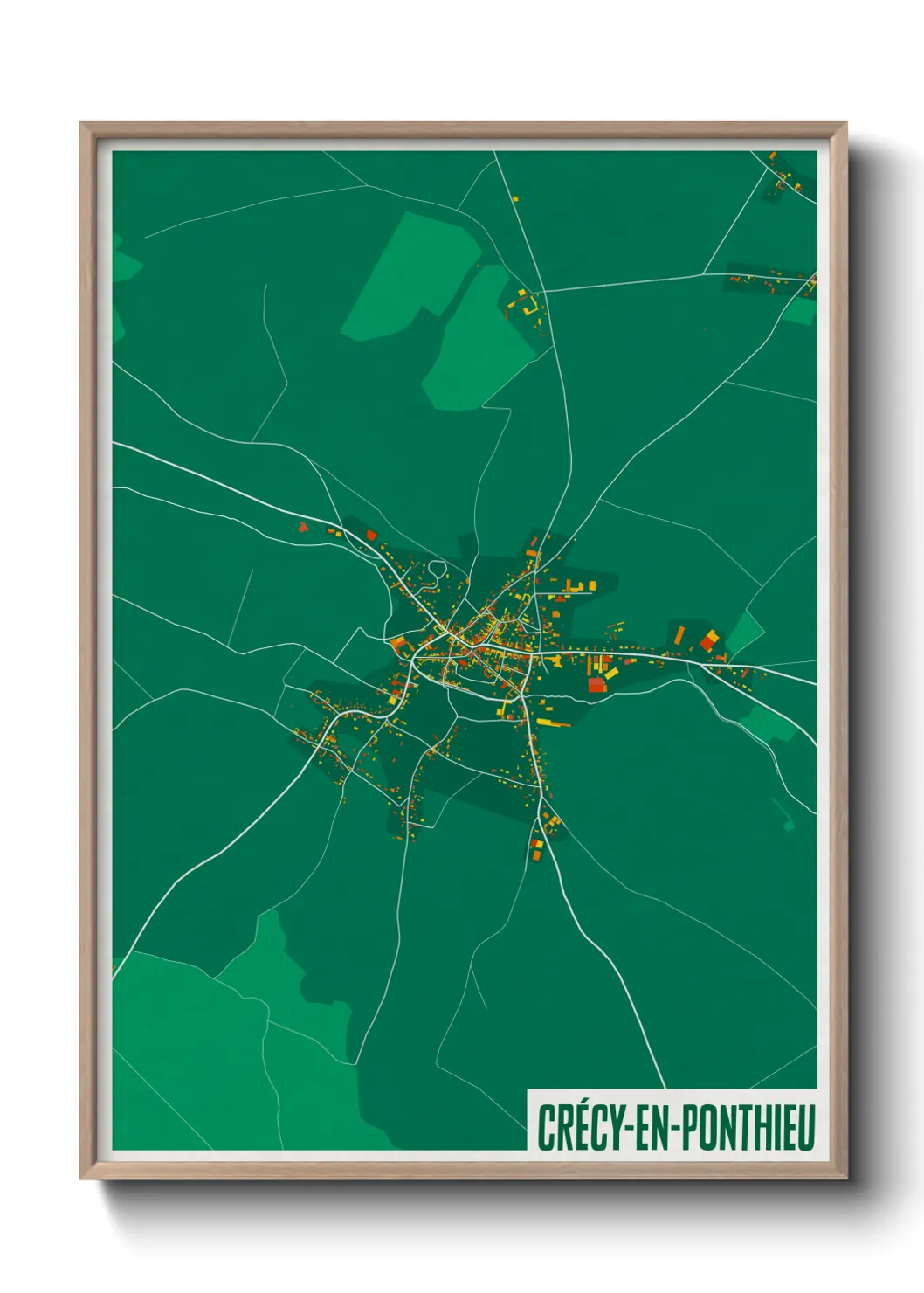 Une affiche de carte sur Crécy-en-Ponthieu