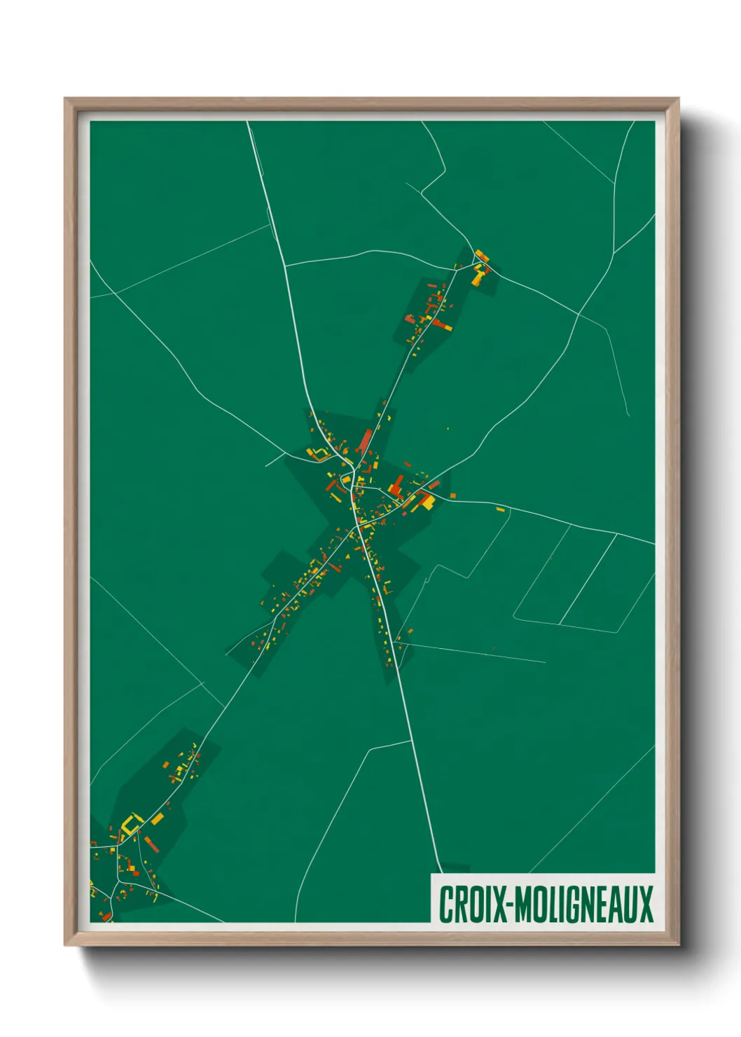 Une affiche de carte sur Croix-Moligneaux