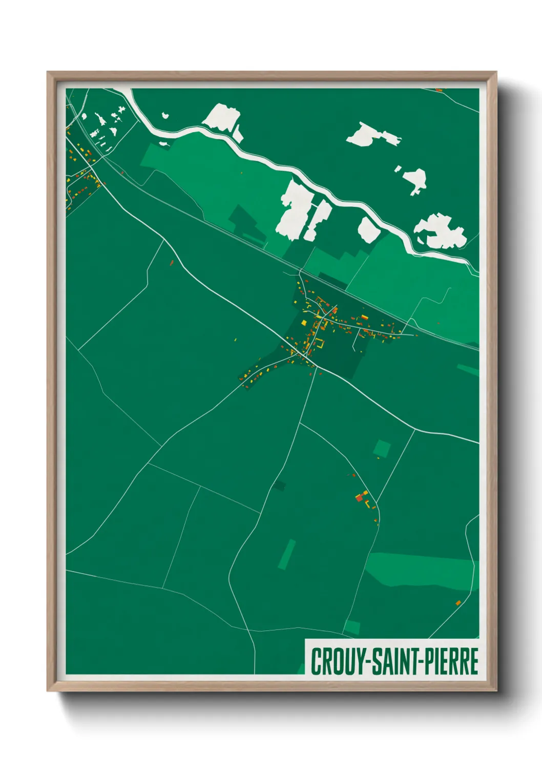 Une affiche de carte sur Crouy-Saint-Pierre