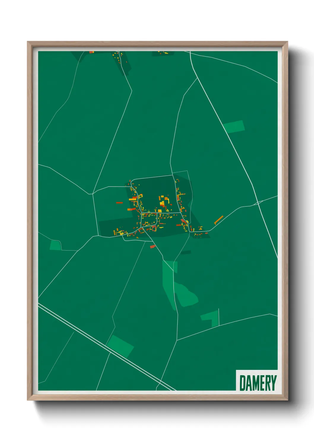 Une affiche de carte sur Damery