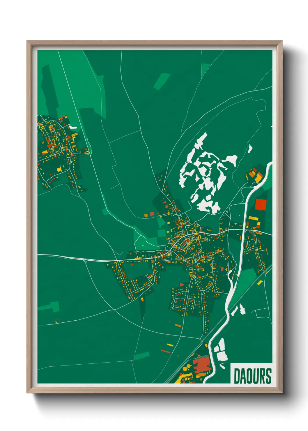 Une affiche de carte sur Daours