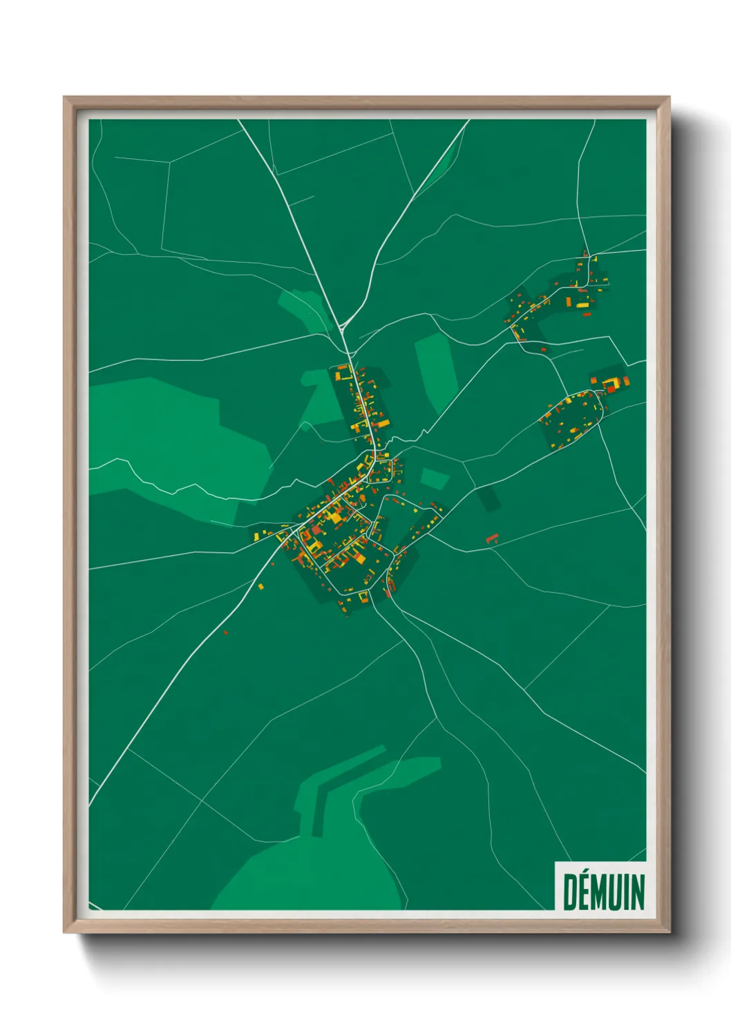 Une affiche de carte sur Démuin