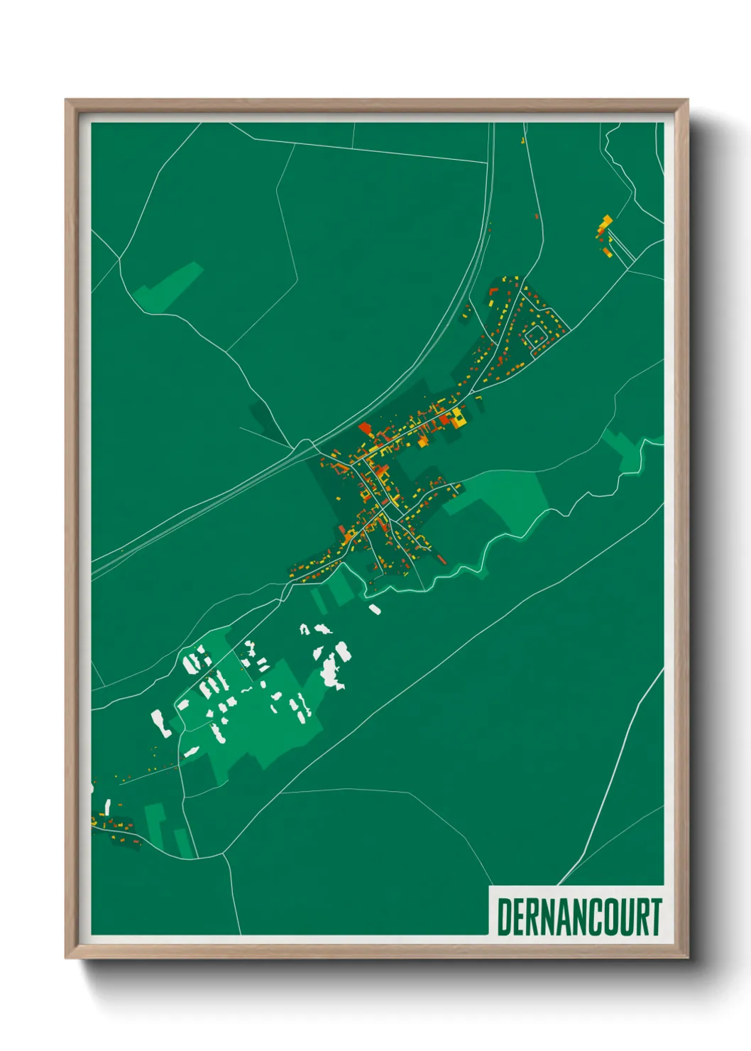 Une affiche de carte sur Dernancourt