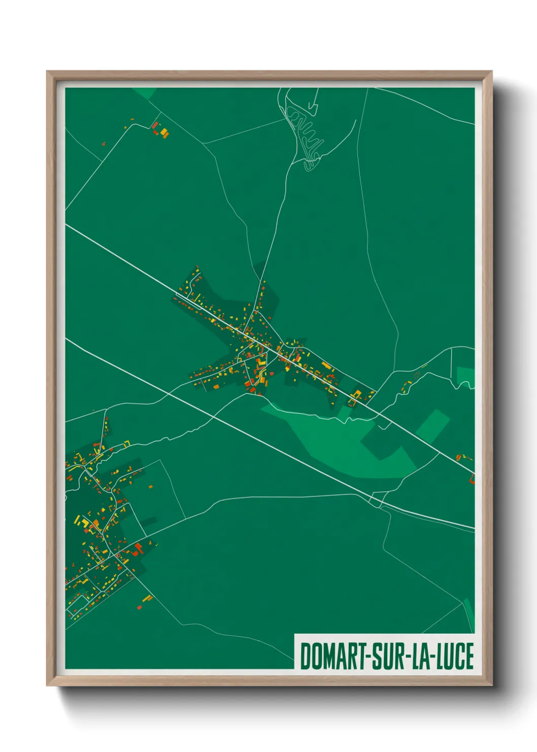 Une affiche de carte sur Domart-sur-la-Luce
