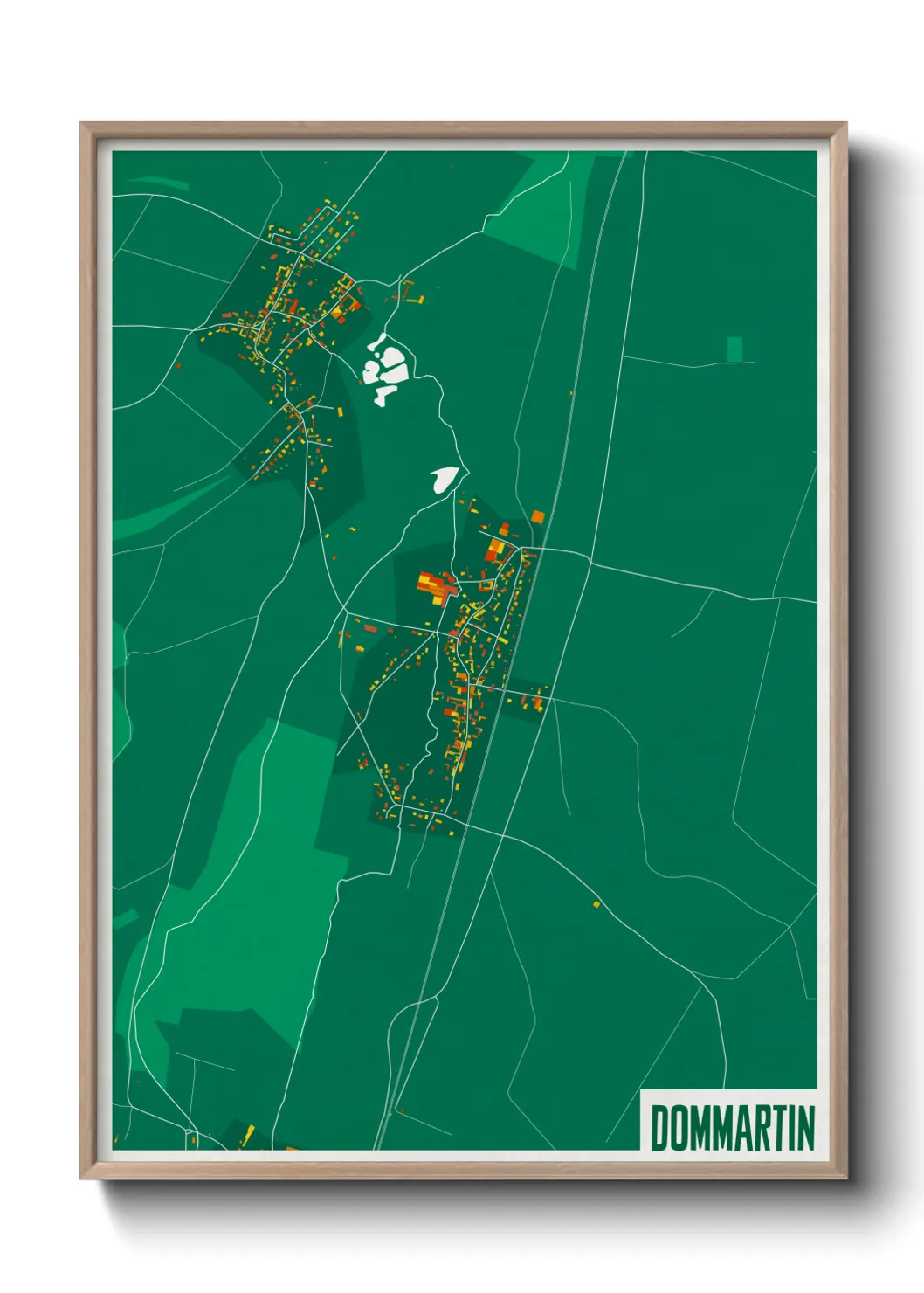 Une affiche de carte sur Dommartin