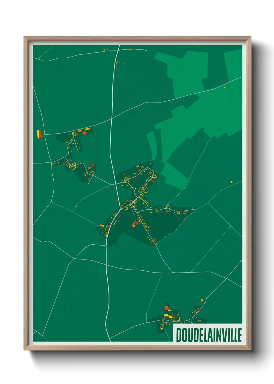 Une affiche de carte sur Doudelainville