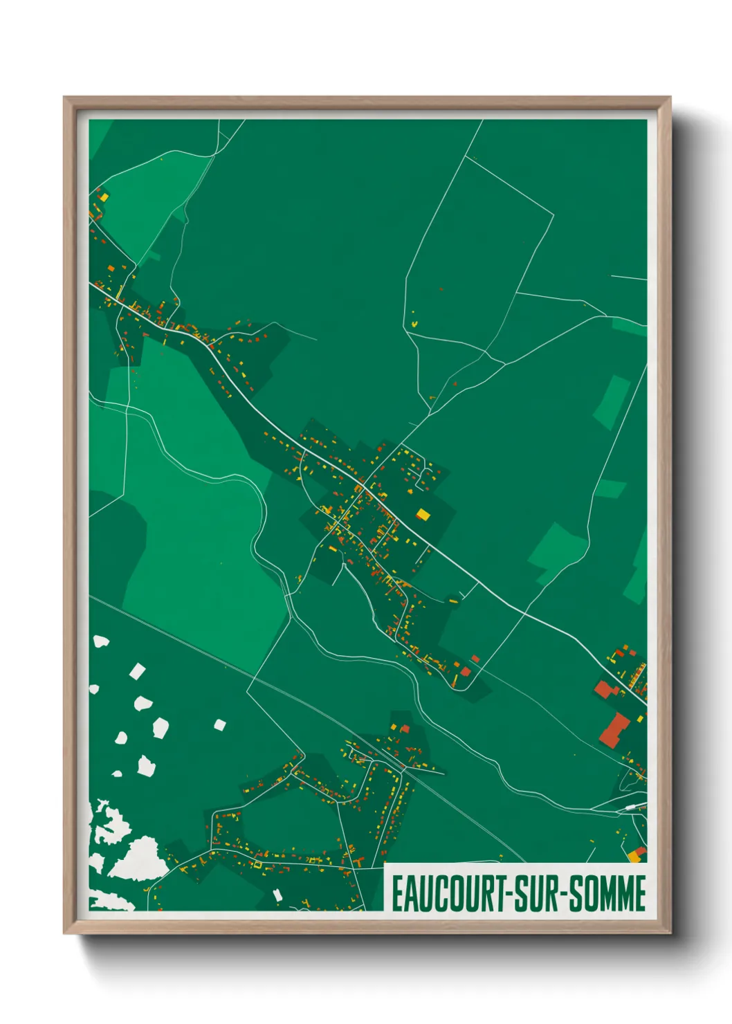 Une affiche de carte sur Eaucourt-sur-Somme