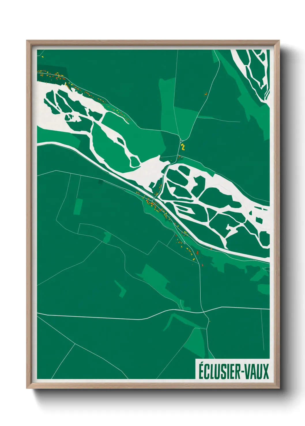 Une affiche de carte sur Éclusier-Vaux