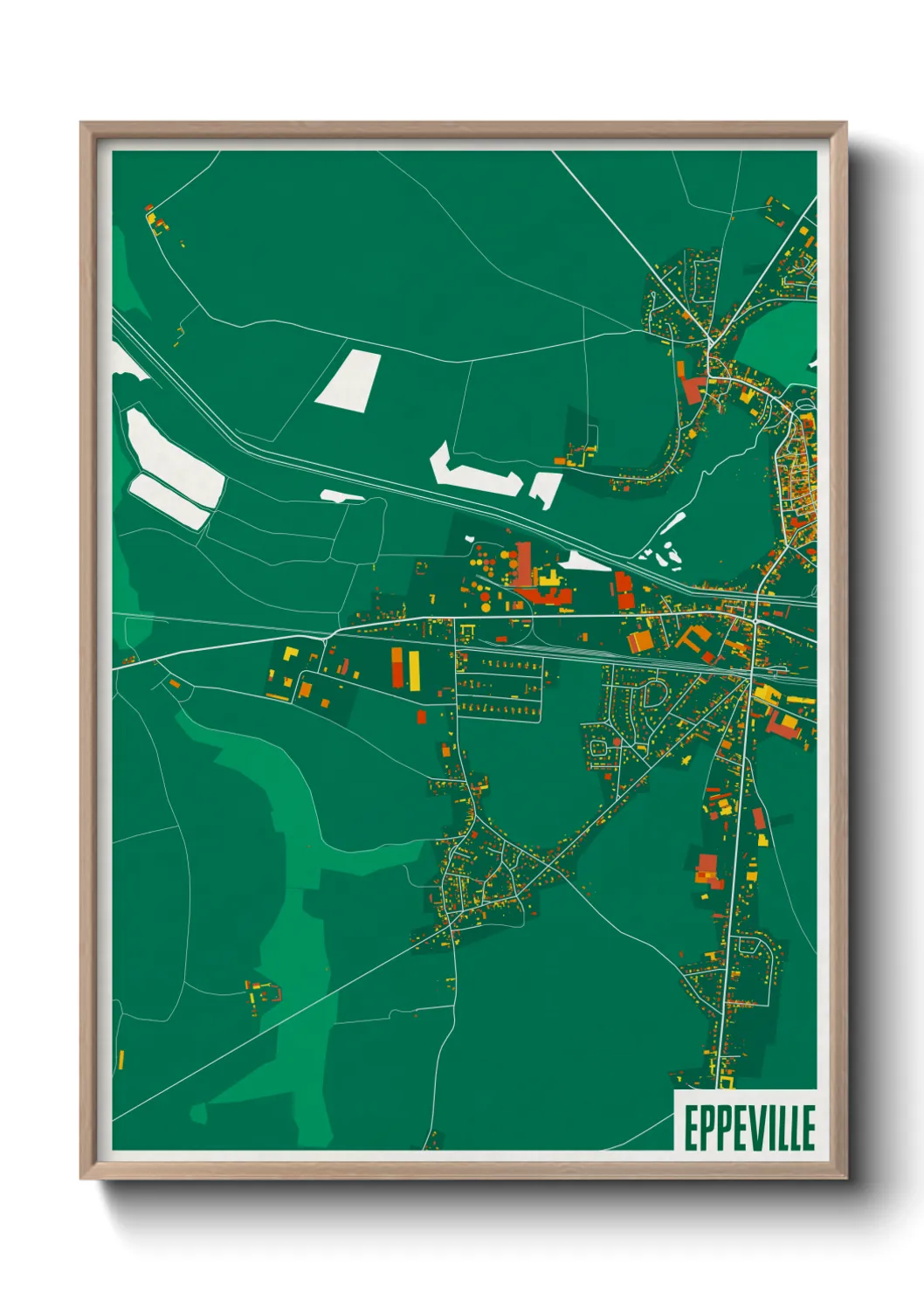 Une affiche de carte sur Eppeville