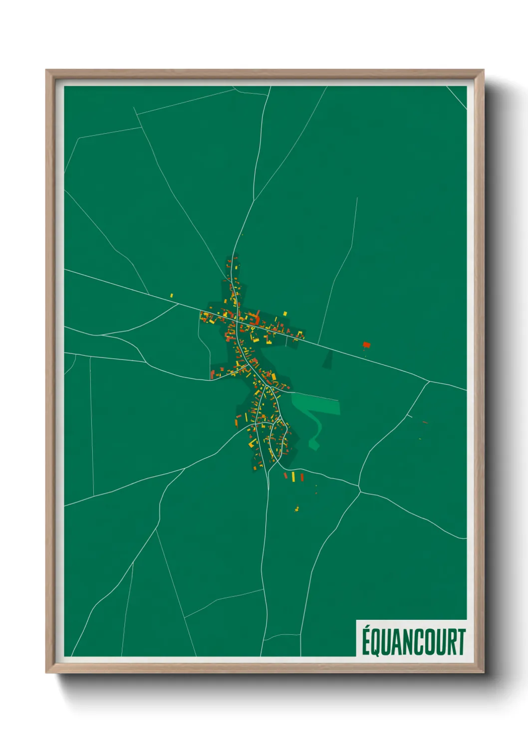 Une affiche de carte sur Équancourt