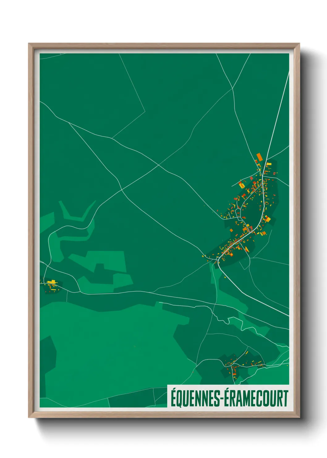 Une affiche de carte sur Équennes-Éramecourt