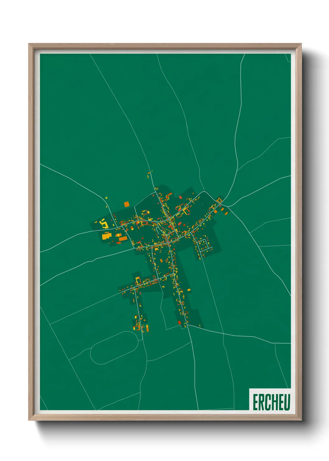 Une affiche de carte sur Ercheu