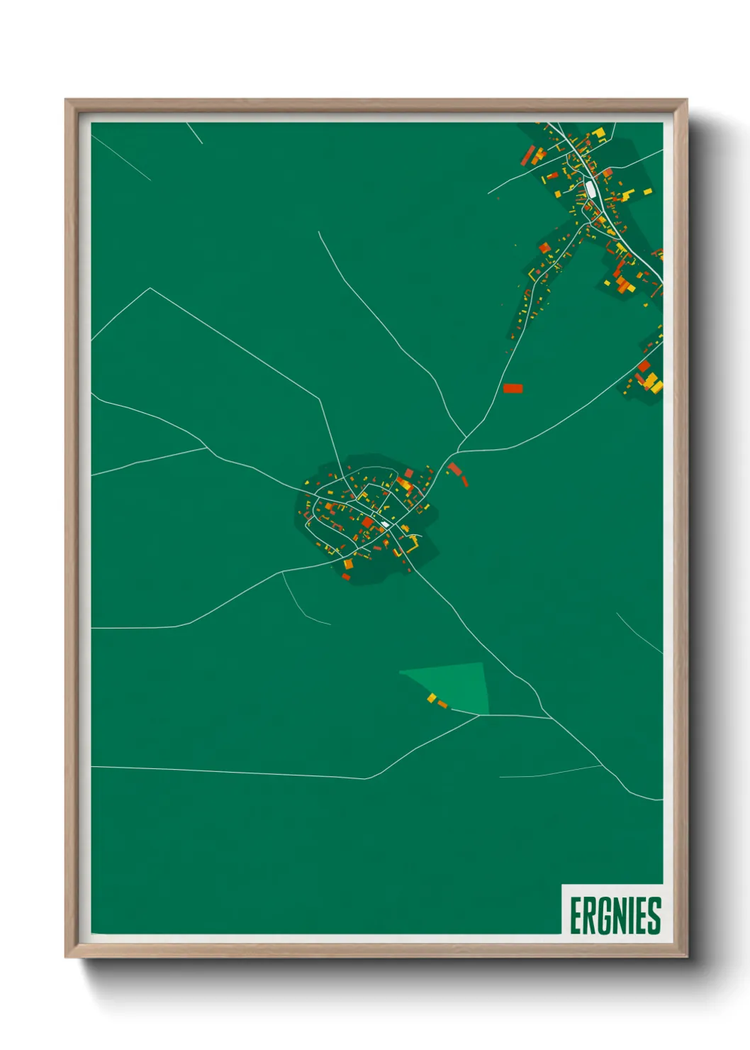 Une affiche de carte sur Ergnies