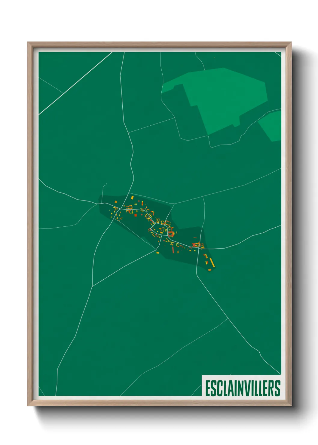 Une affiche de carte sur Esclainvillers