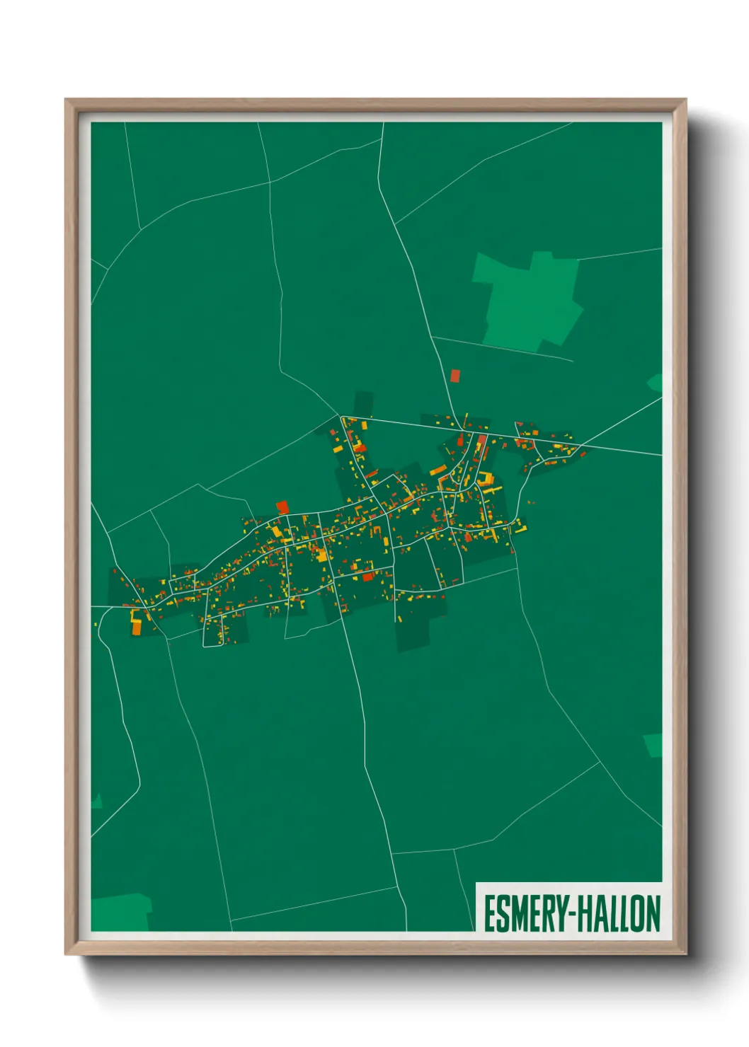 Une affiche de carte sur Esmery-Hallon