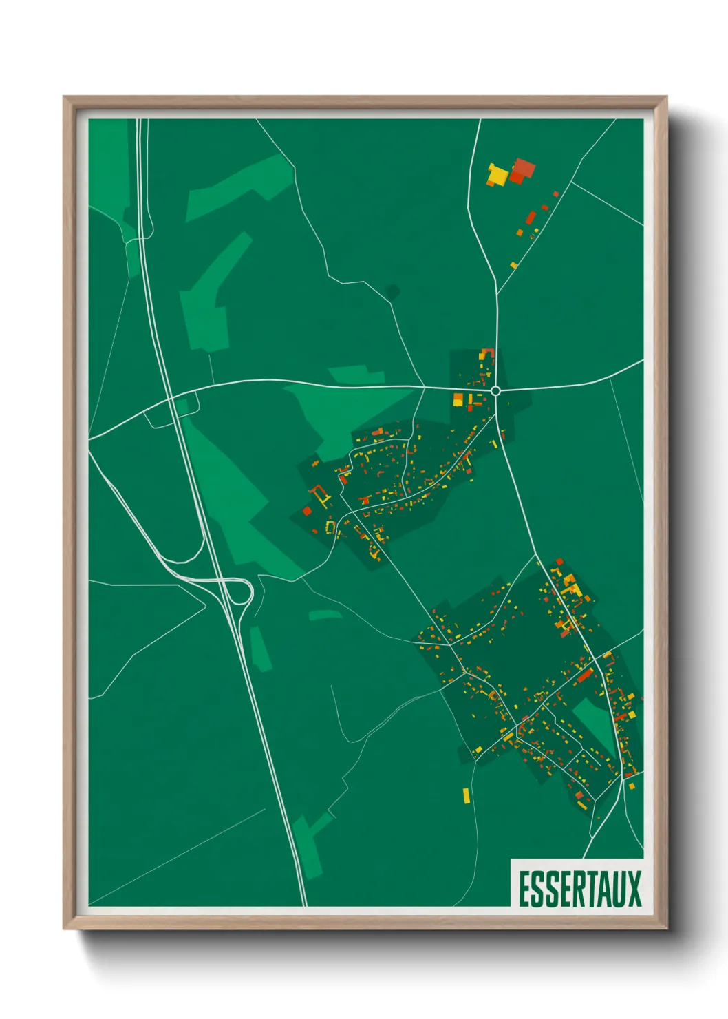 Une affiche de carte sur Essertaux