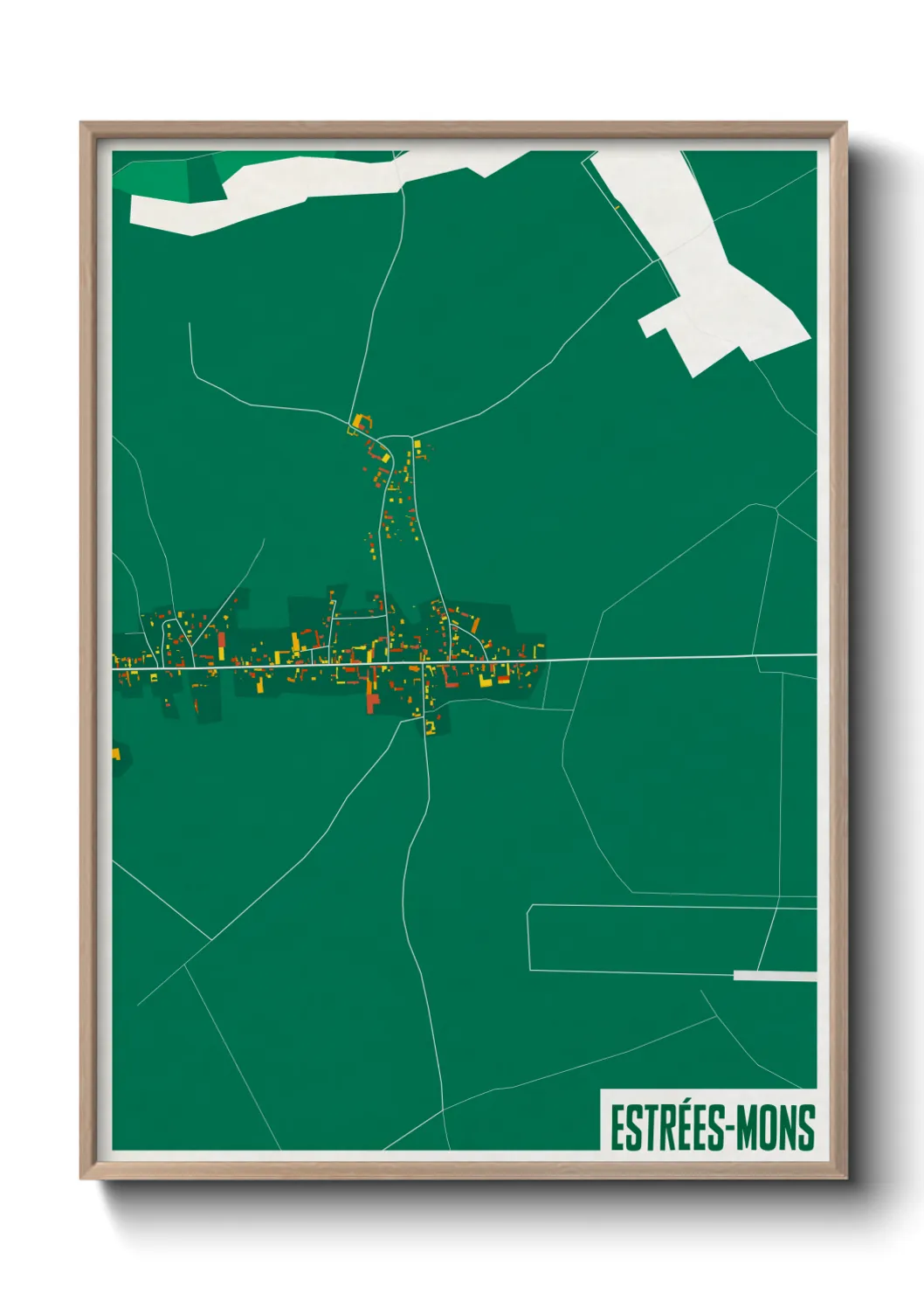 Une affiche de carte sur Estrées-Mons