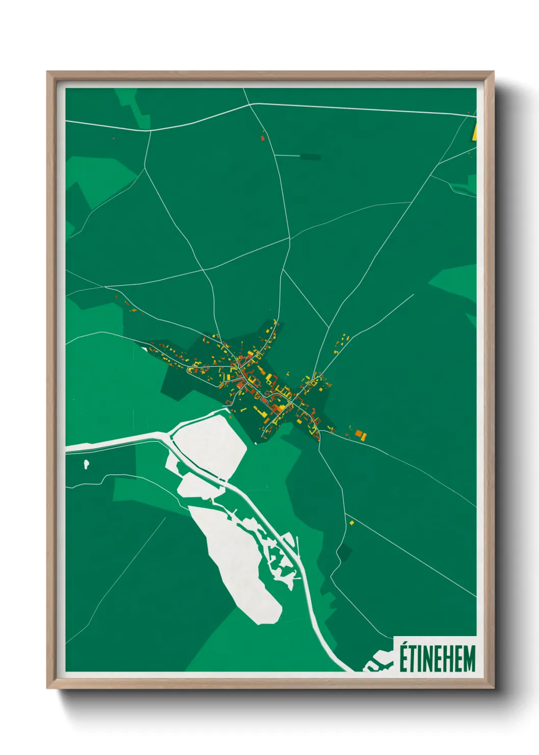 Une affiche de carte sur Étinehem