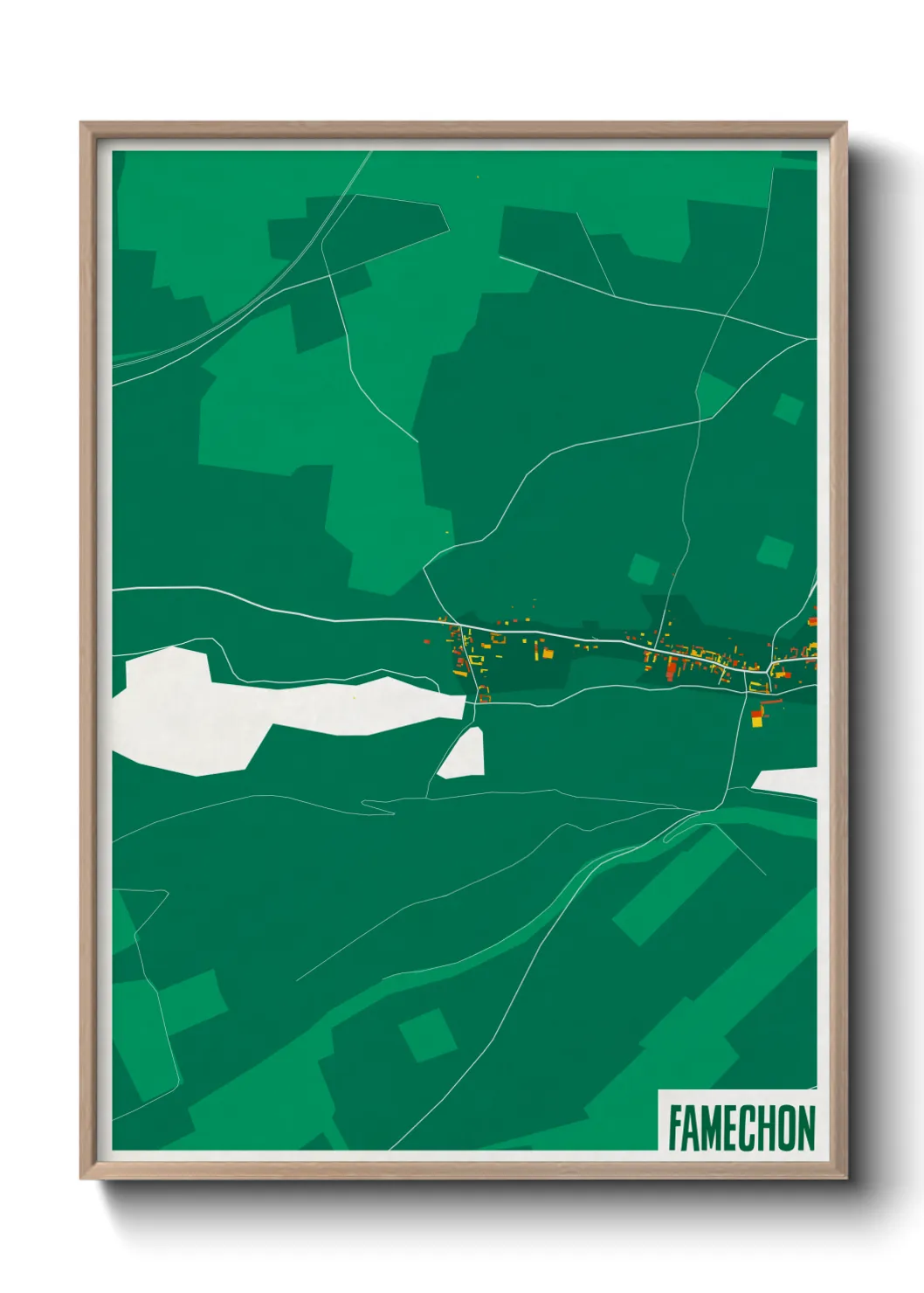 Une affiche de carte sur Famechon