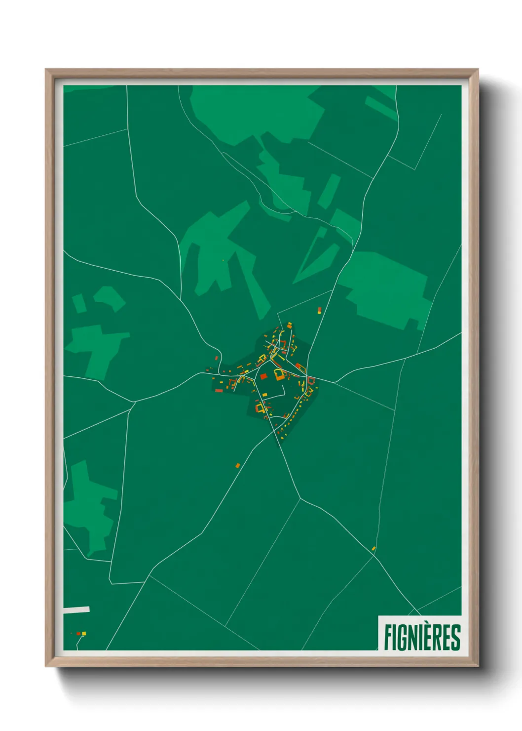 Une affiche de carte sur Fignières