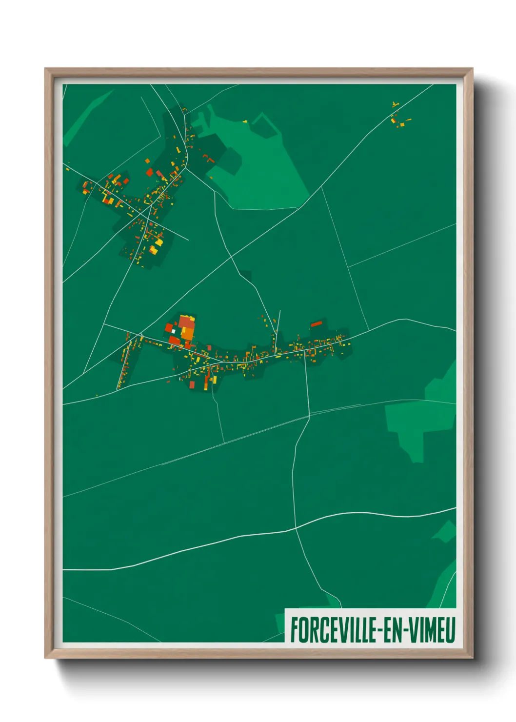 Une affiche de carte sur Forceville-en-Vimeu