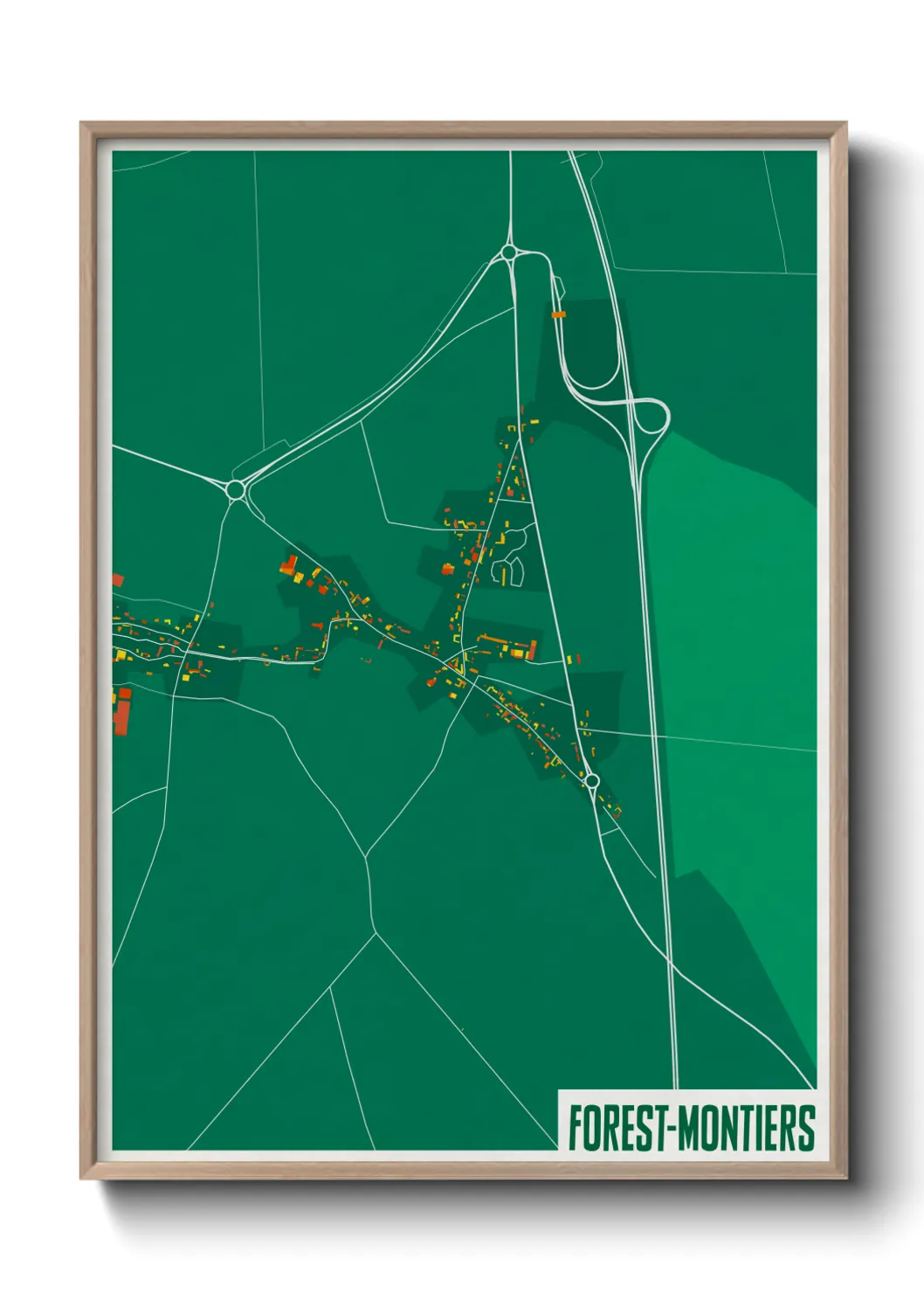 Une affiche de carte sur Forest-Montiers