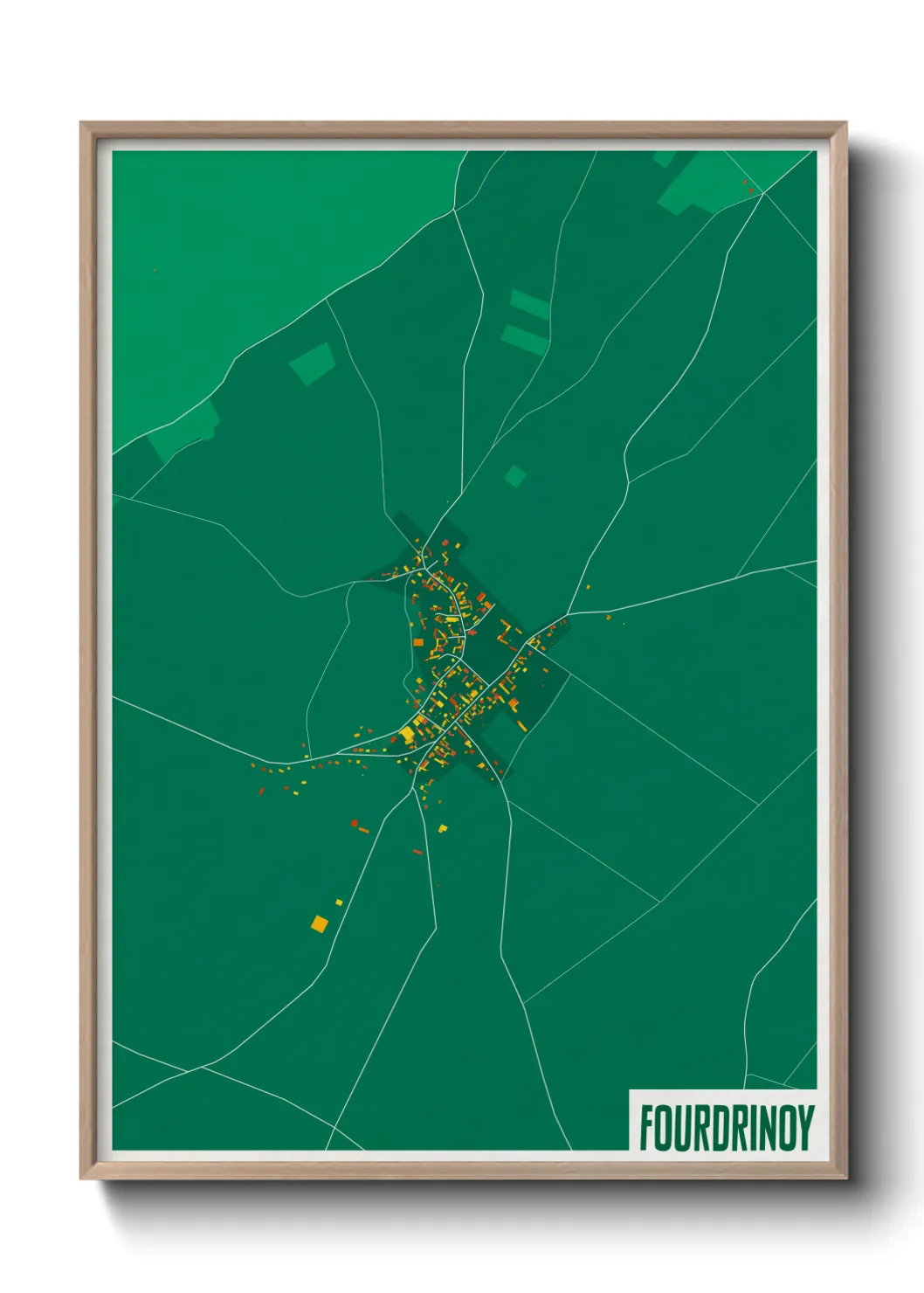 Une affiche de carte sur Fourdrinoy