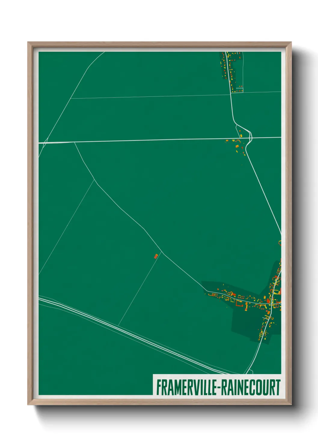 Une affiche de carte sur Framerville-Rainecourt