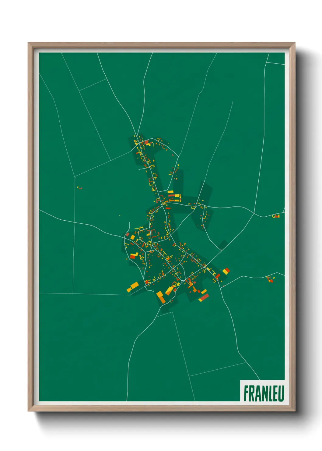 Une affiche de carte sur Franleu
