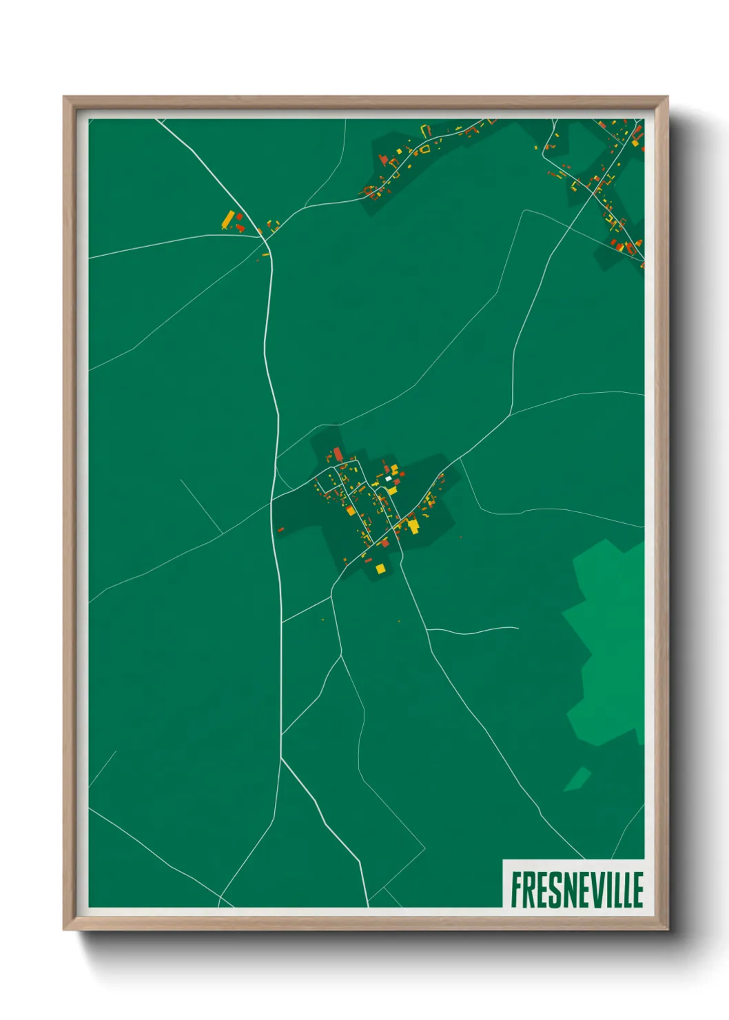 Une affiche de carte sur Fresneville