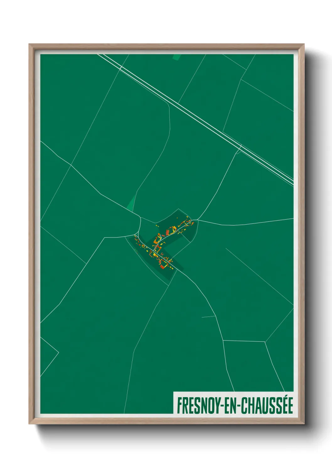 Une affiche de carte sur Fresnoy-en-Chaussée