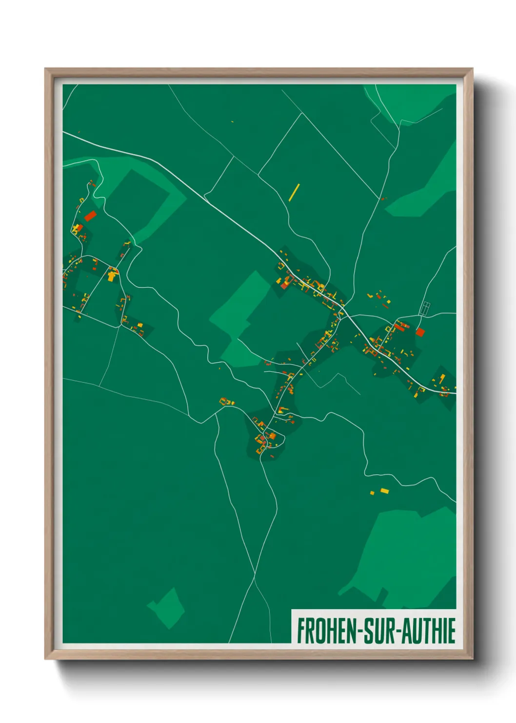 Une affiche de carte sur Frohen-sur-Authie