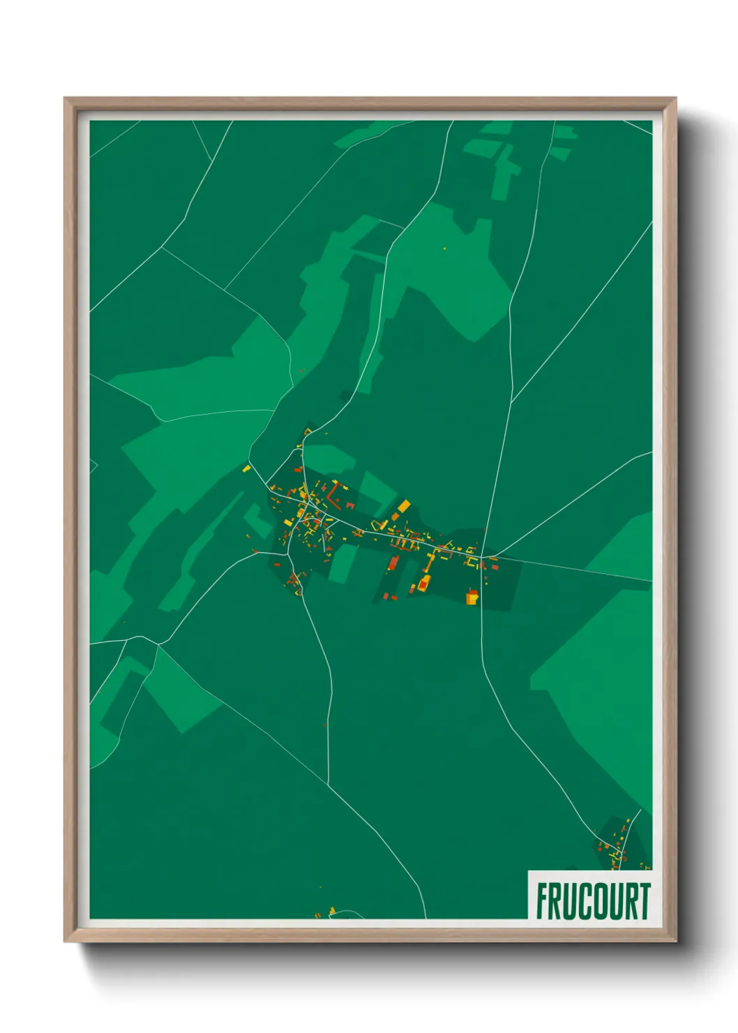 Une affiche de carte sur Frucourt