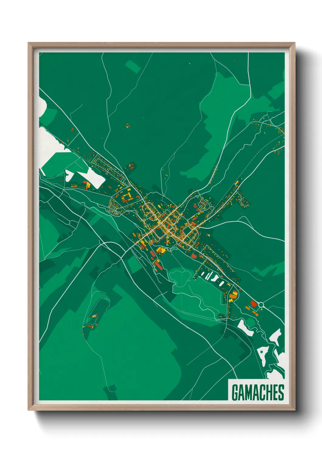 Une affiche de carte sur Gamaches