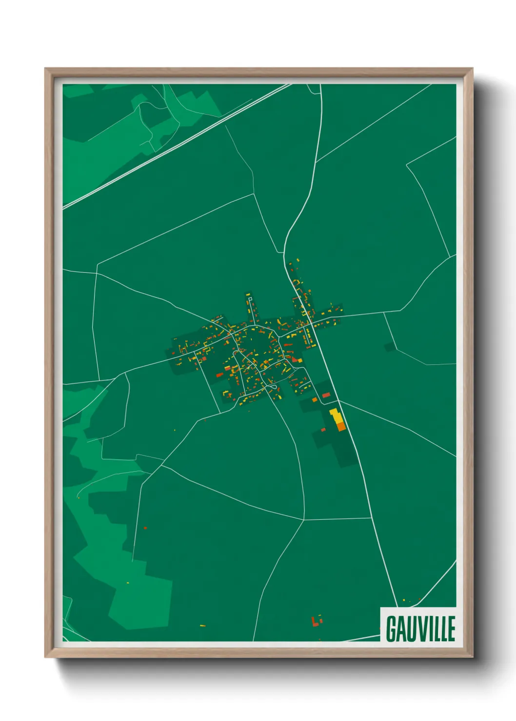 Une affiche de carte sur Gauville