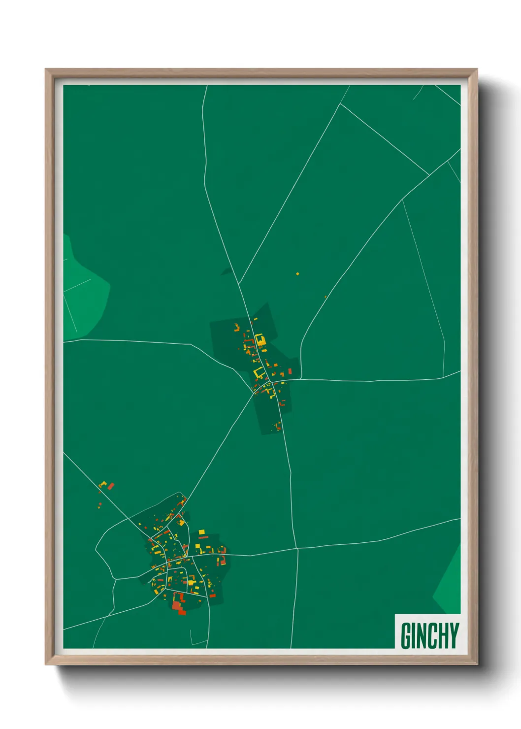 Une affiche de carte sur Ginchy