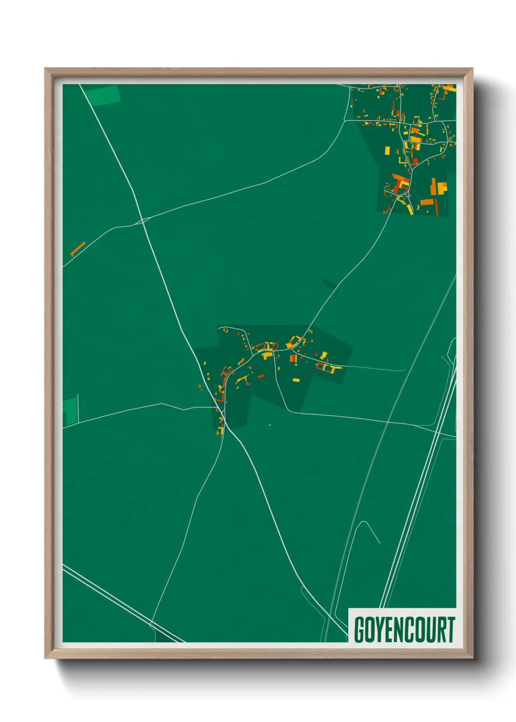 Une affiche de carte sur Goyencourt