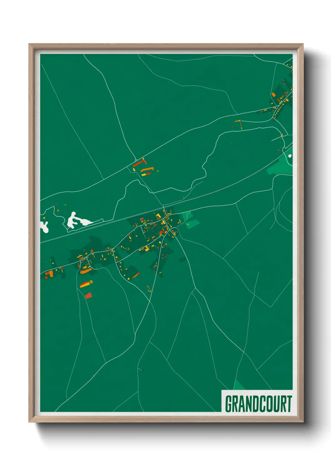 Une affiche de carte sur Grandcourt