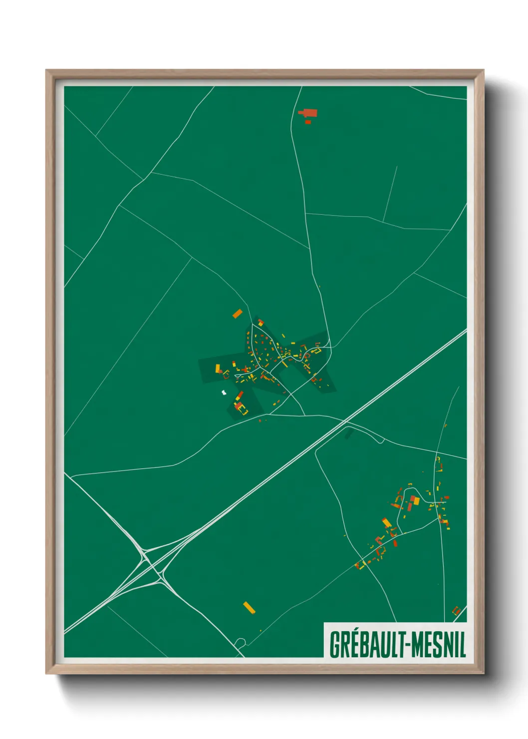 Une affiche de carte sur Grébault-Mesnil