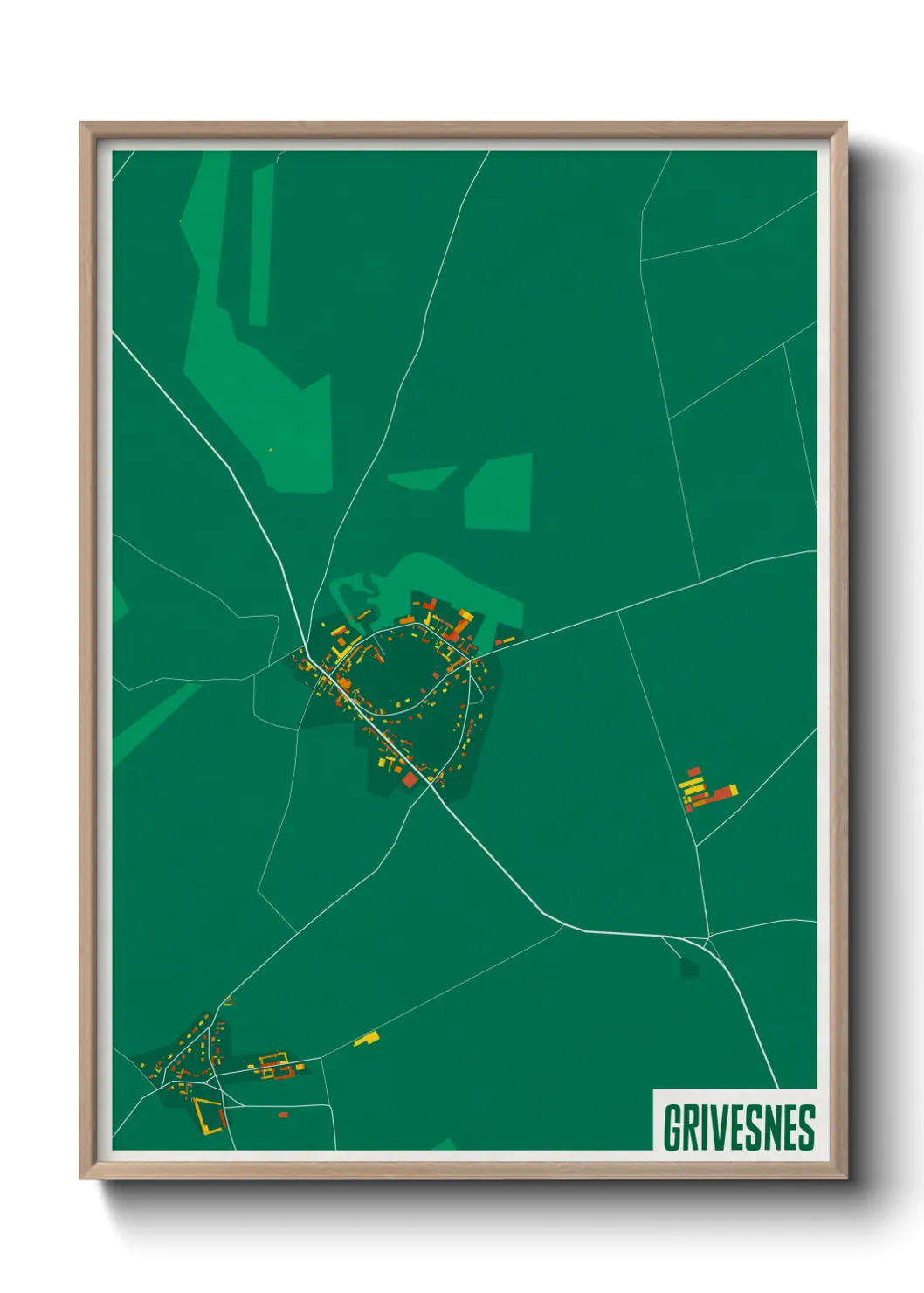 Une affiche de carte sur Grivesnes