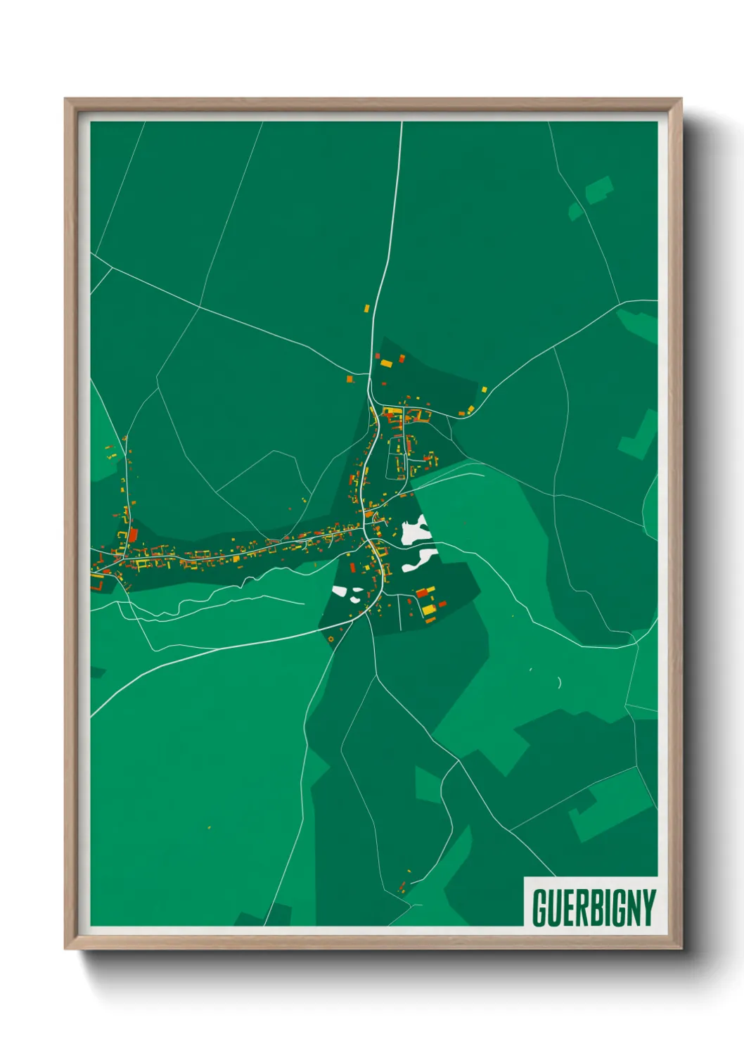 Une affiche de carte sur Guerbigny