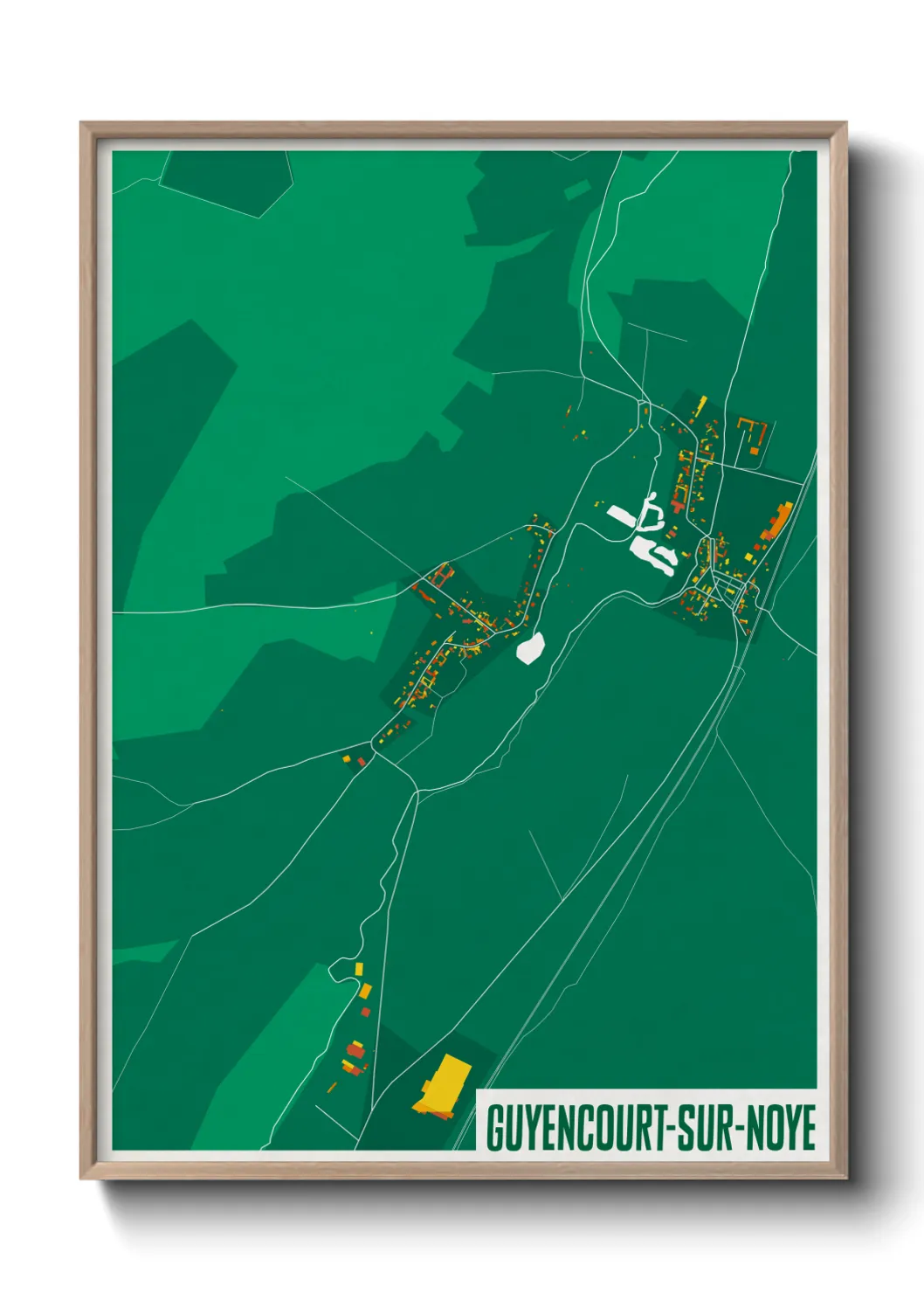 Une affiche de carte sur Guyencourt-sur-Noye