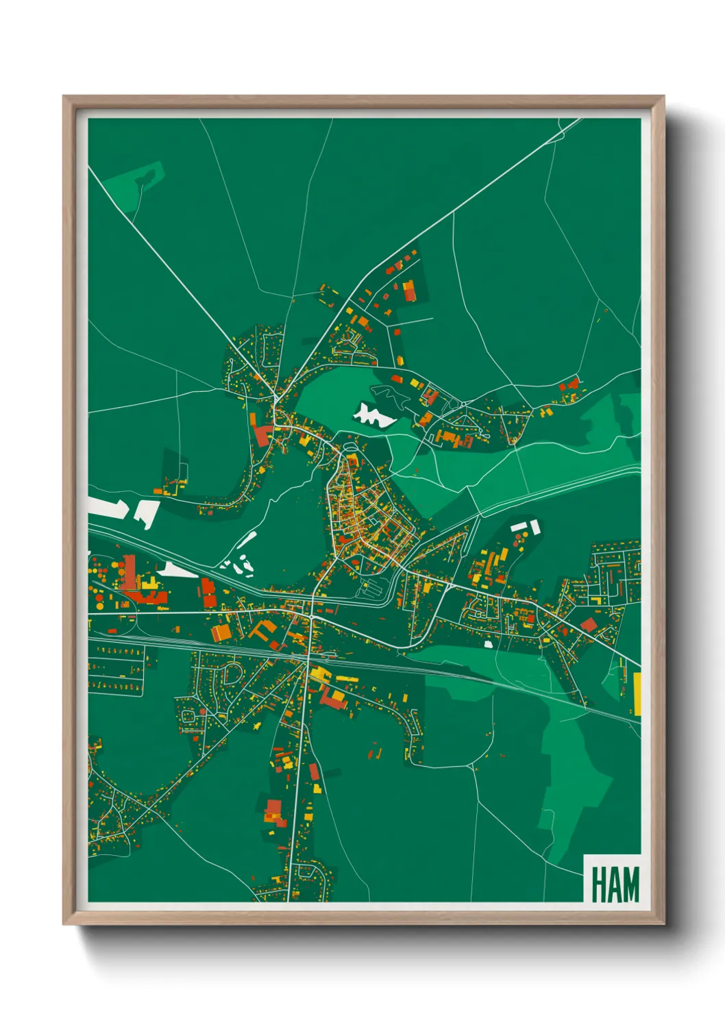 Une affiche de carte sur Ham