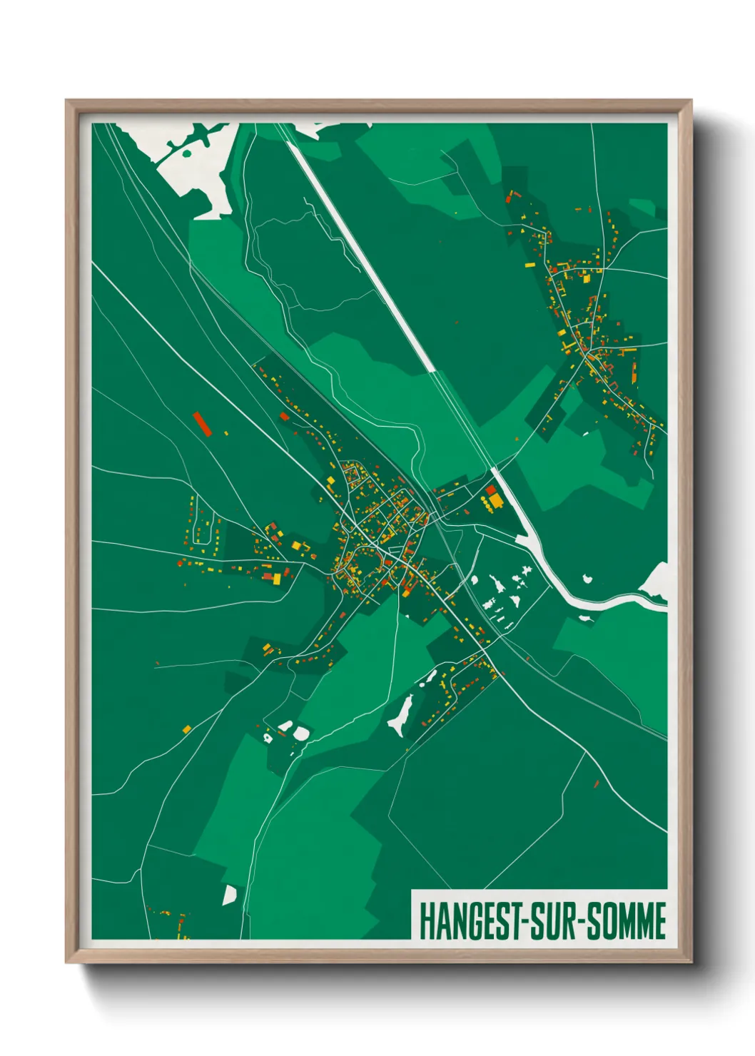 Une affiche de carte sur Hangest-sur-Somme