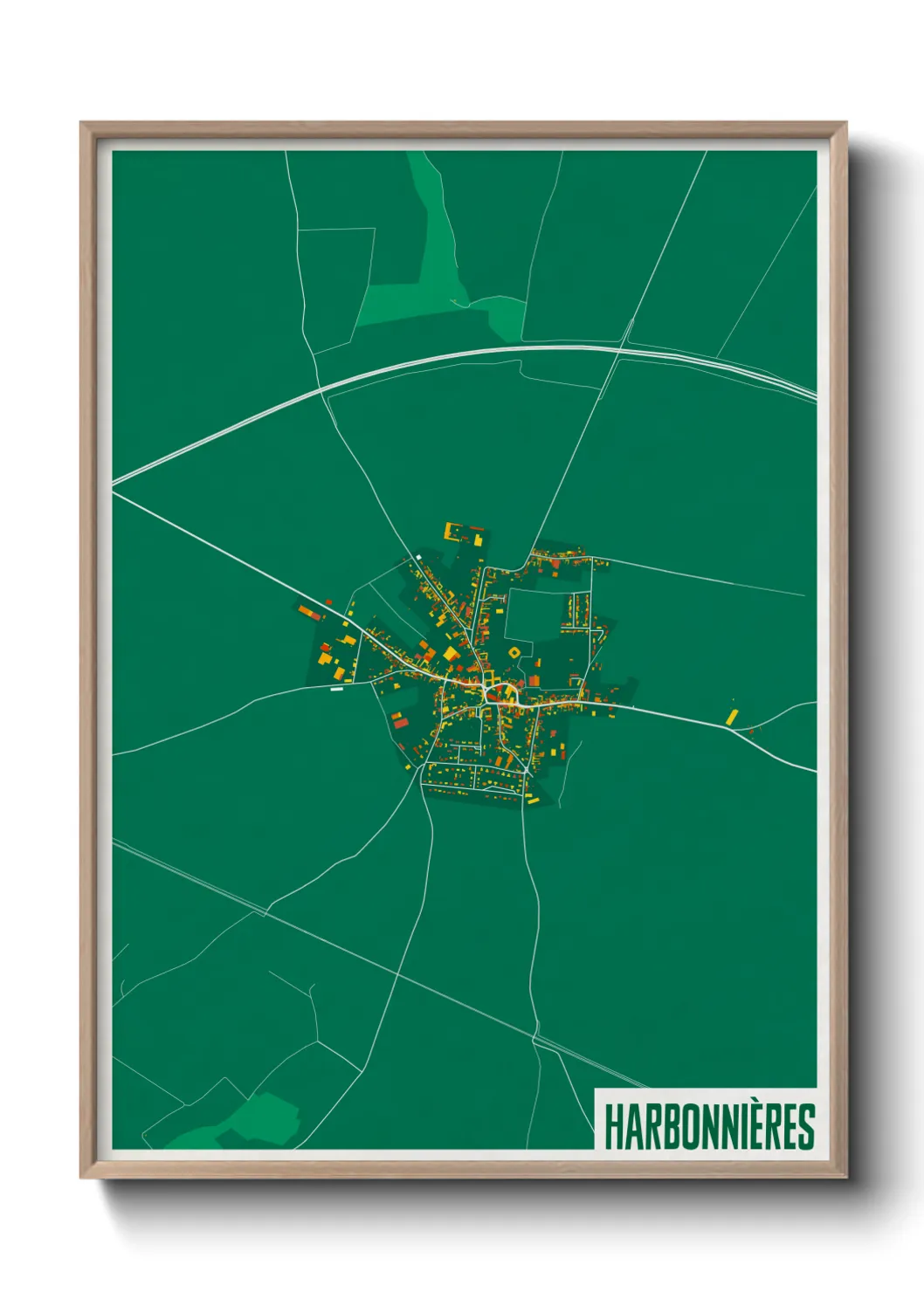 Une affiche de carte sur Harbonnières