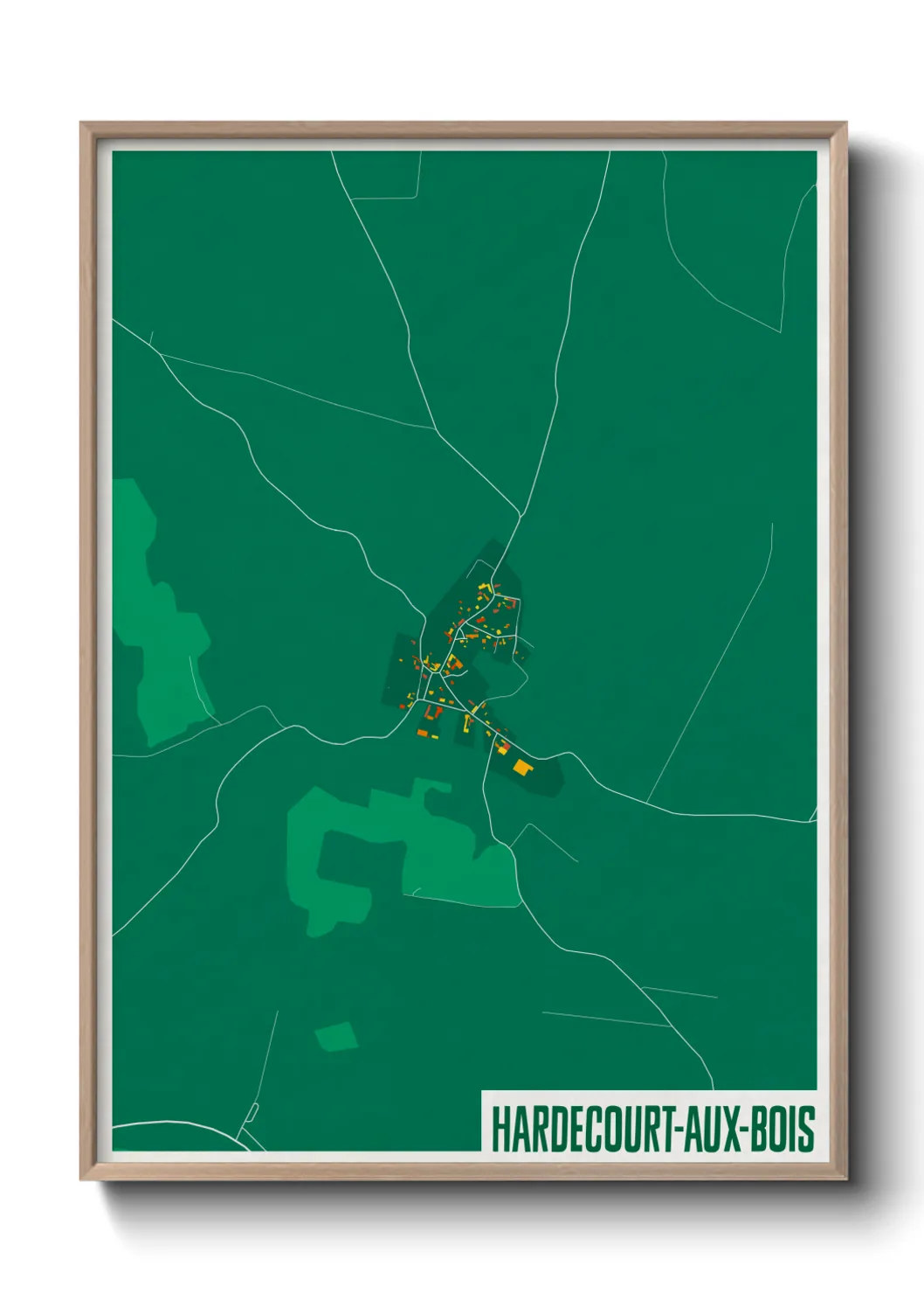 Une affiche de carte sur Hardecourt-aux-Bois