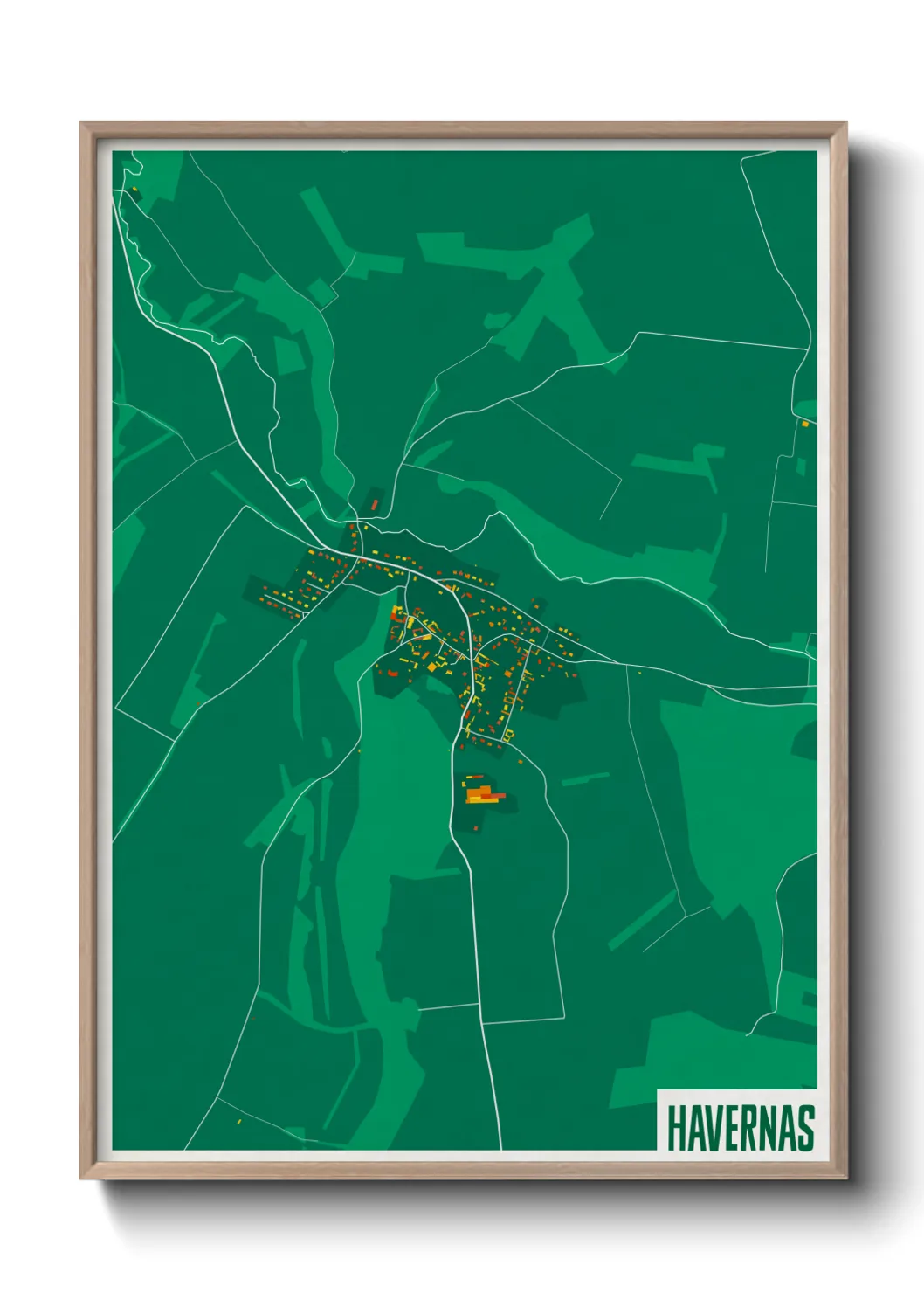 Une affiche de carte sur Havernas