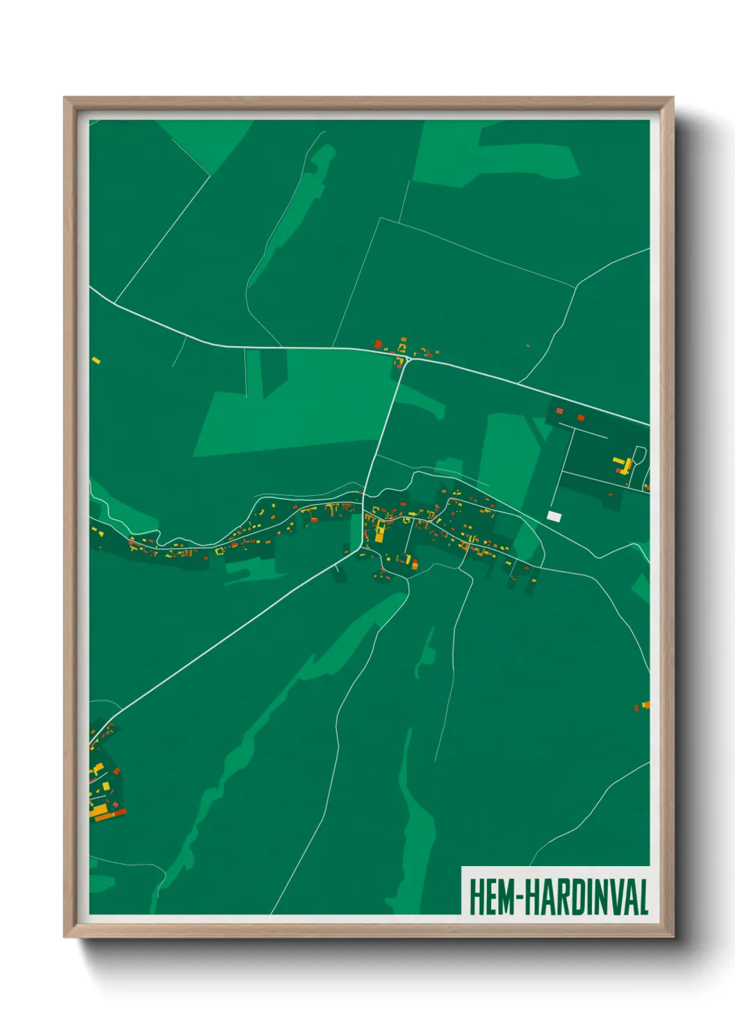Une affiche de carte sur Hem-Hardinval