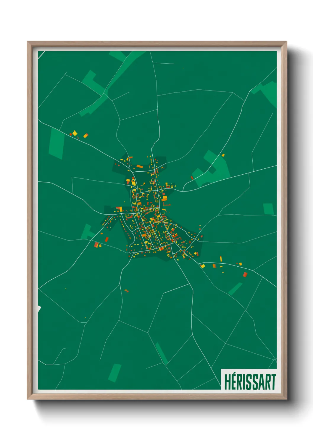 Une affiche de carte sur Hérissart